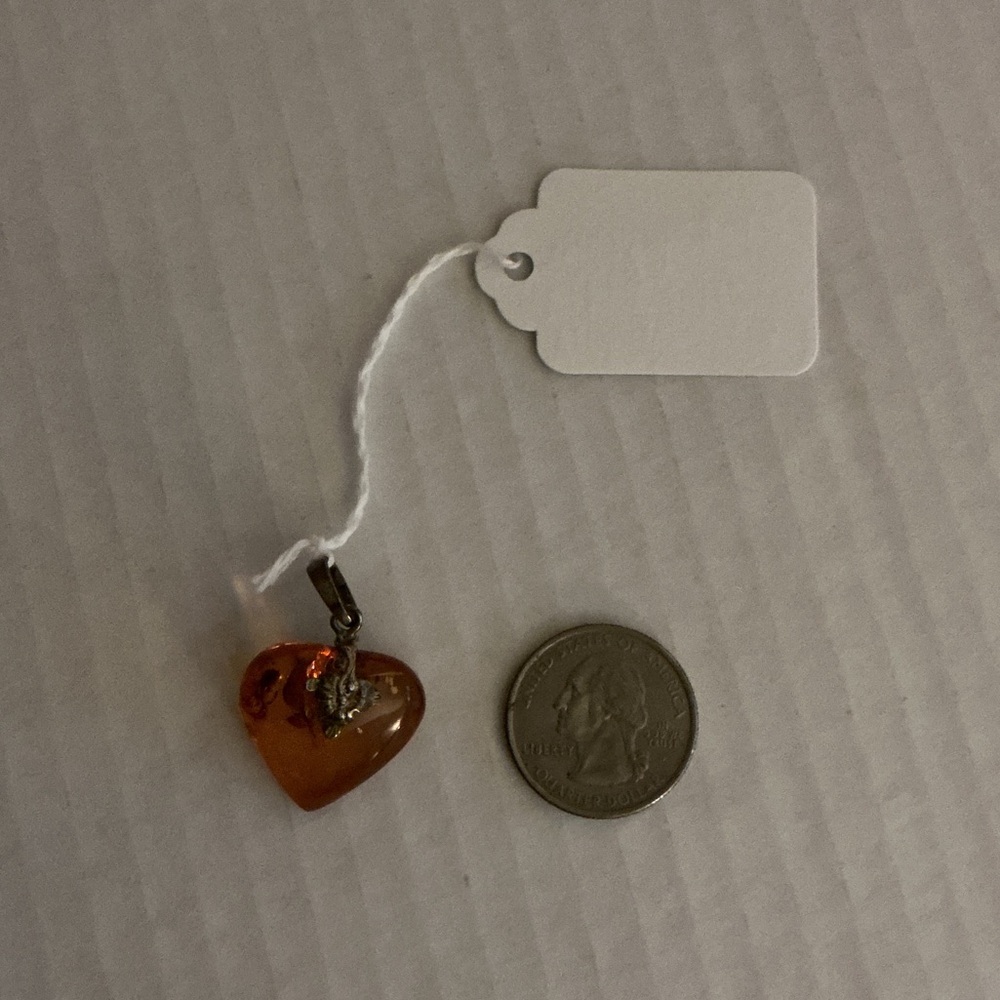 Heart-Shaped Amber pendant